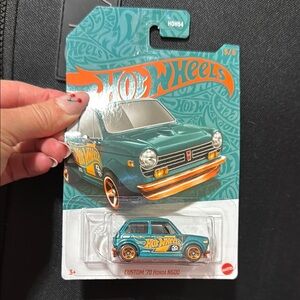 Blue and Orange Hot Wheels Morris Mini Toy Car